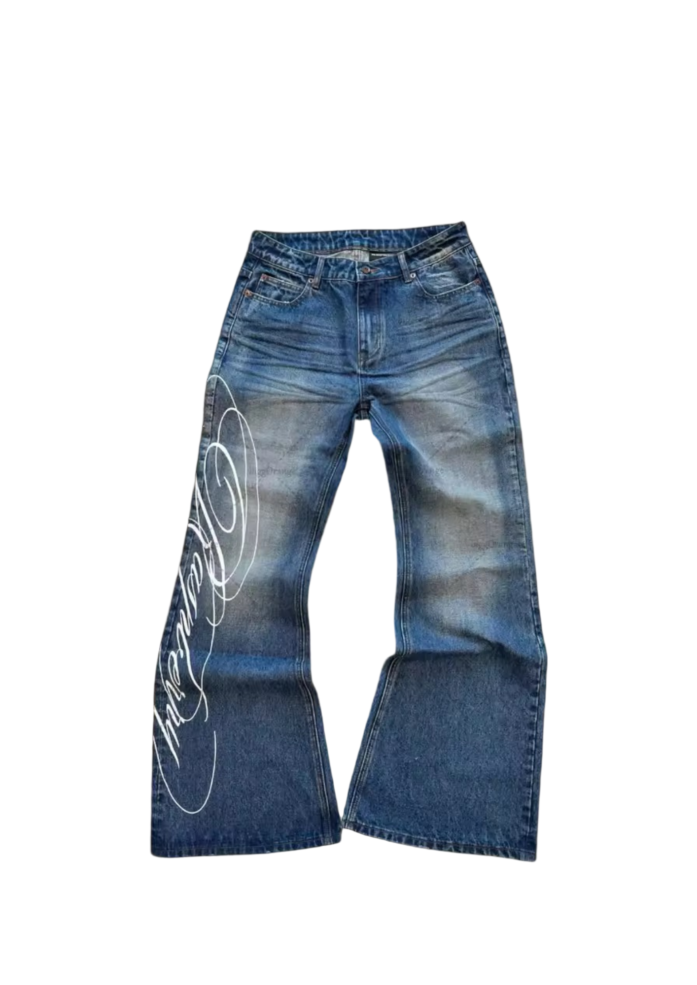 ‘FELL IN LUV’ Flared Jeans